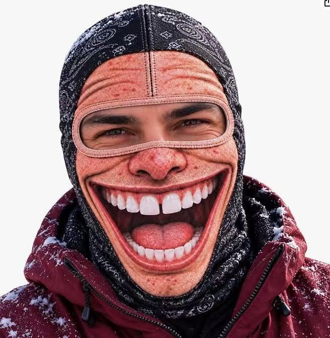 🎁😂 Morsom, realistisk skimaske – den perfekte gaven til vinterentusiaster! ⛄