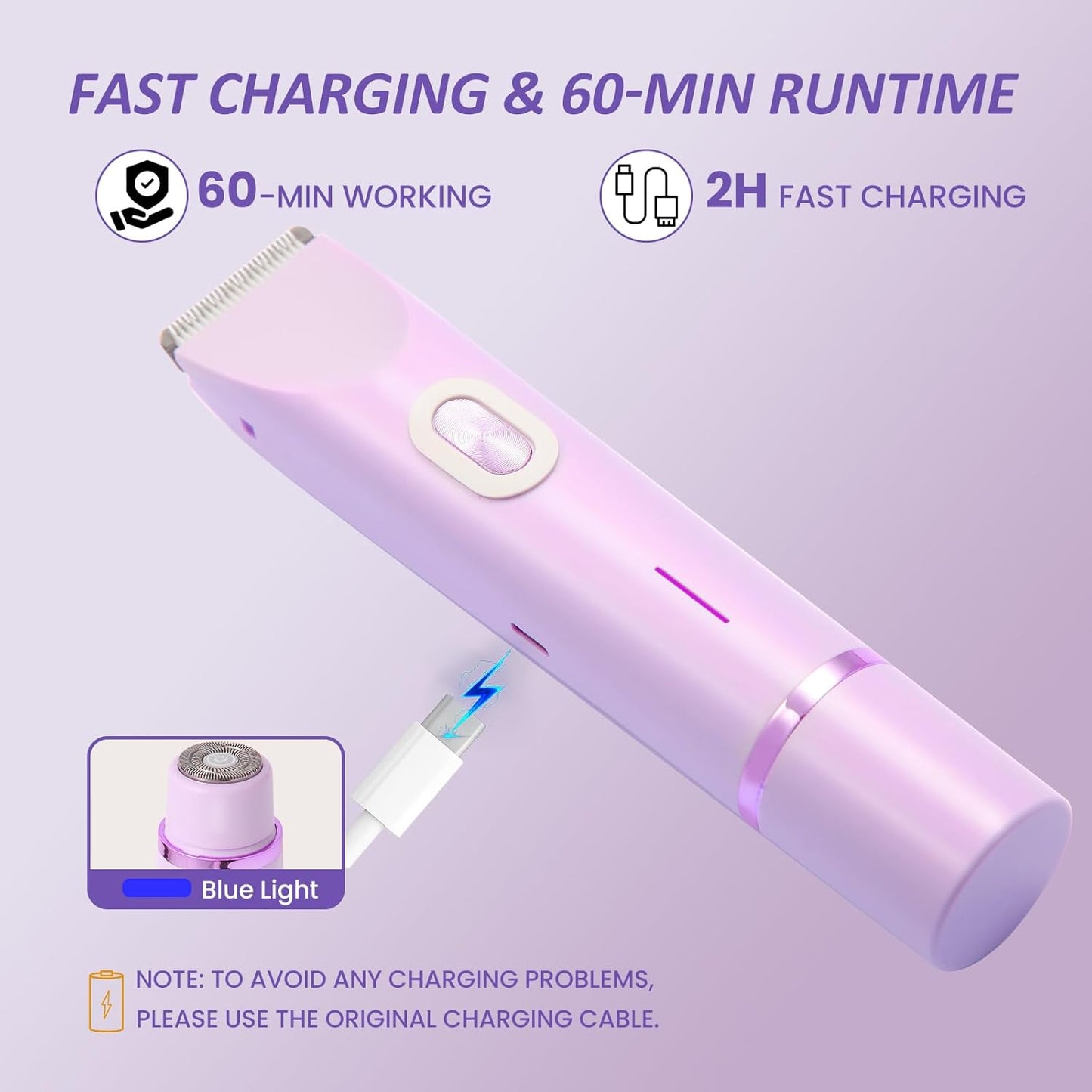 Allsidig elektrisk hårfjerner/trimmer for intimområder for menn og kvinner