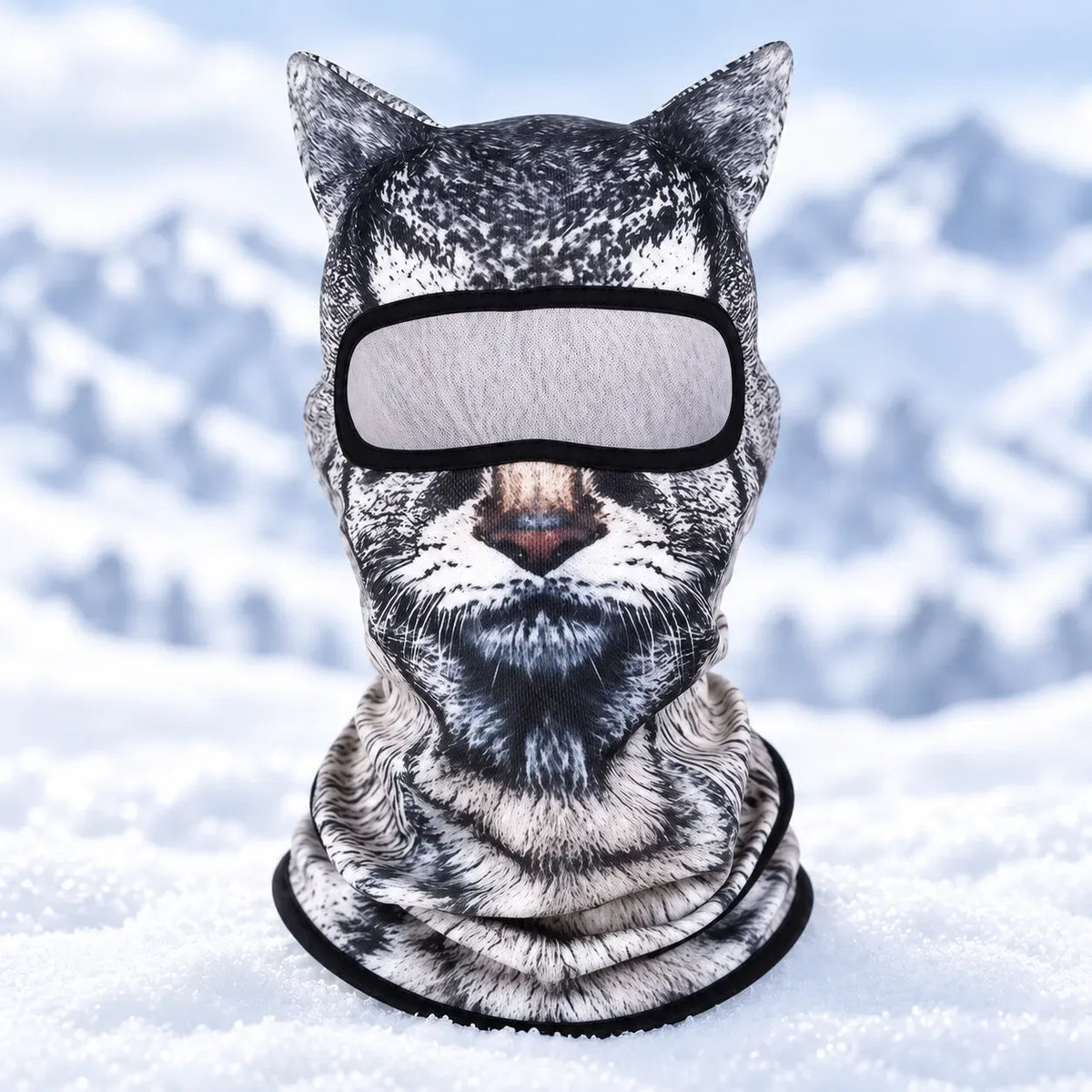 🔥🐱3D Katte-skibalaklava ansiktsmaske med ører dyremaske