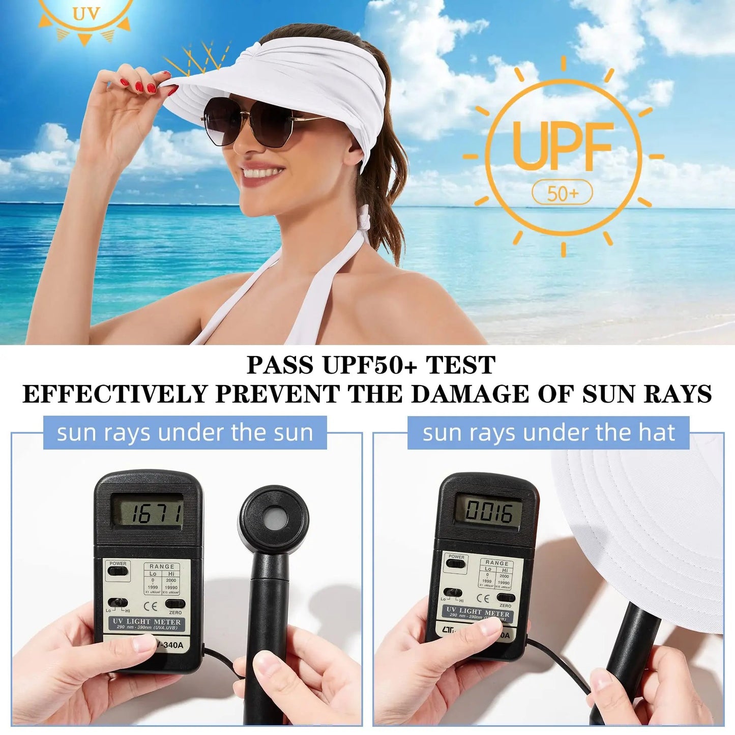 🔥Last Day 50% OFF - Women's UPF 50+ UV Protection Sun Visor Hat