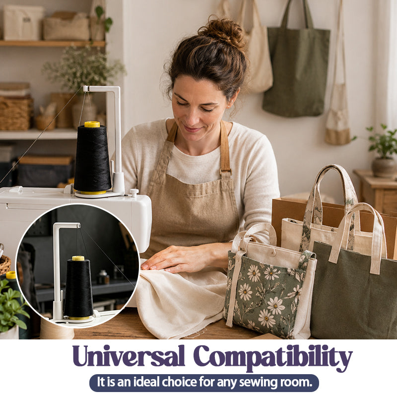 Symaskinens øvre spoleholder – vertikalt stativ for store spole