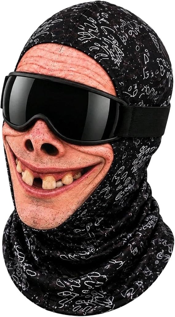 🎁😂 Morsom, realistisk skimaske – den perfekte gaven til vinterentusiaster! ⛄