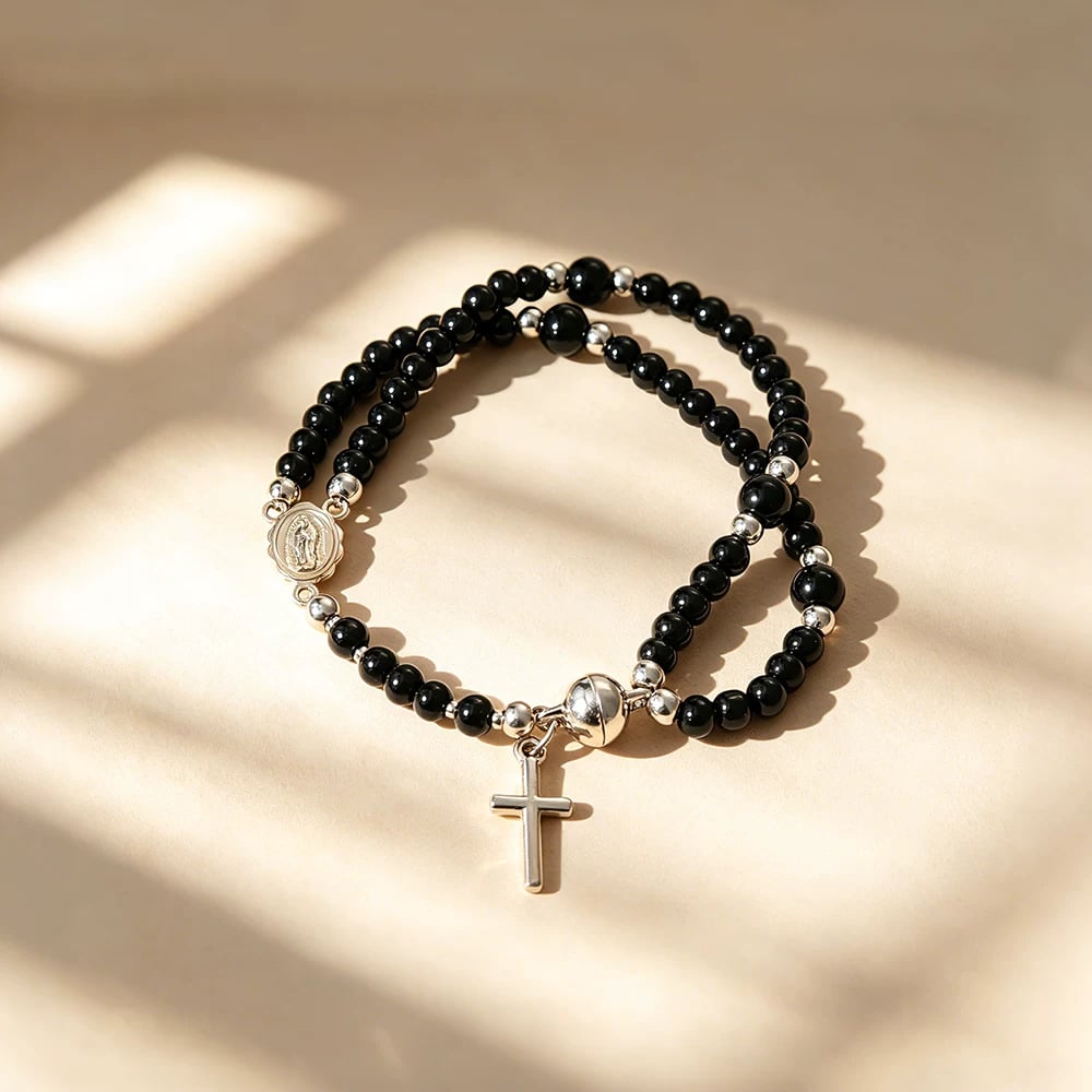 🔥Tilbud i begrenset tid, varer i de siste 24 timene🔥 49 % rabatt - ✝️Håndlagde rosenkransarmbånd📿