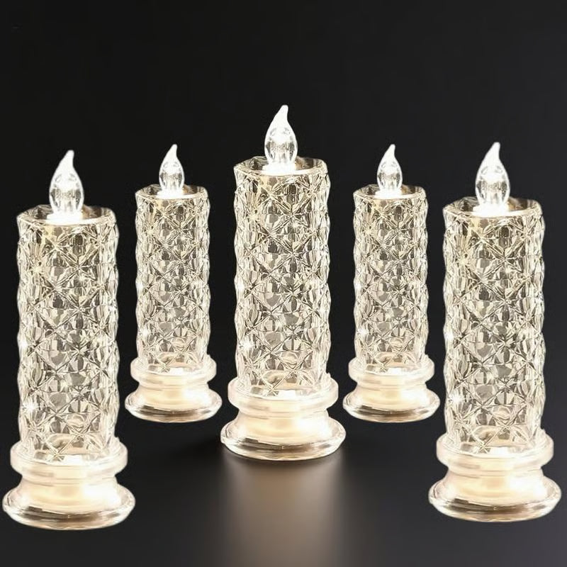 🔥🎁LED-lys i krystallform – elegant lys og koselig stemning