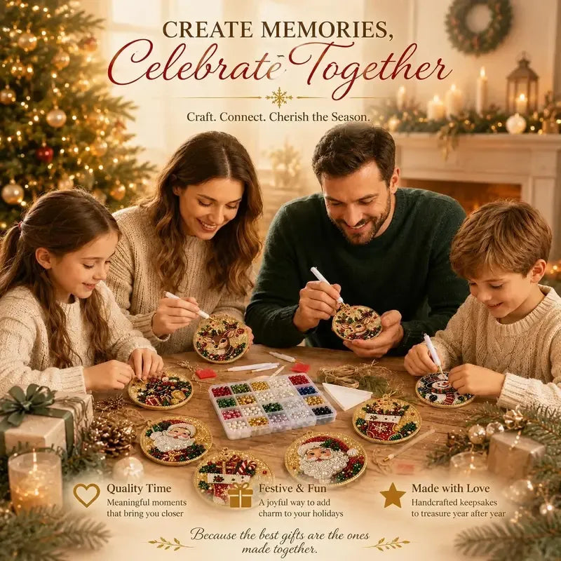 ⏳ Siste dag med 49 % rabatt – 🎄Nybegynnervennlig DIY-diamantmalingssett med juleperler og edelstener | 6 festlige motiver med glitrende perler, fasetterte edelstener og 3D-lagdelte detaljer