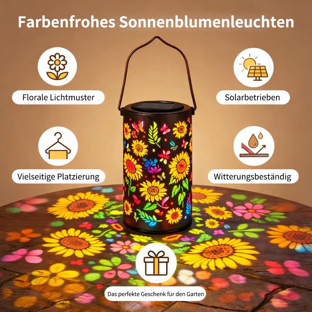 🌞Fargerik, solcelledrevet hagelampe med solsikkelyseffekt