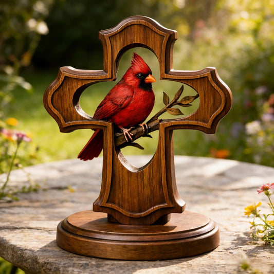 ❤️✝️Håndlaget kardinalkors-ornament