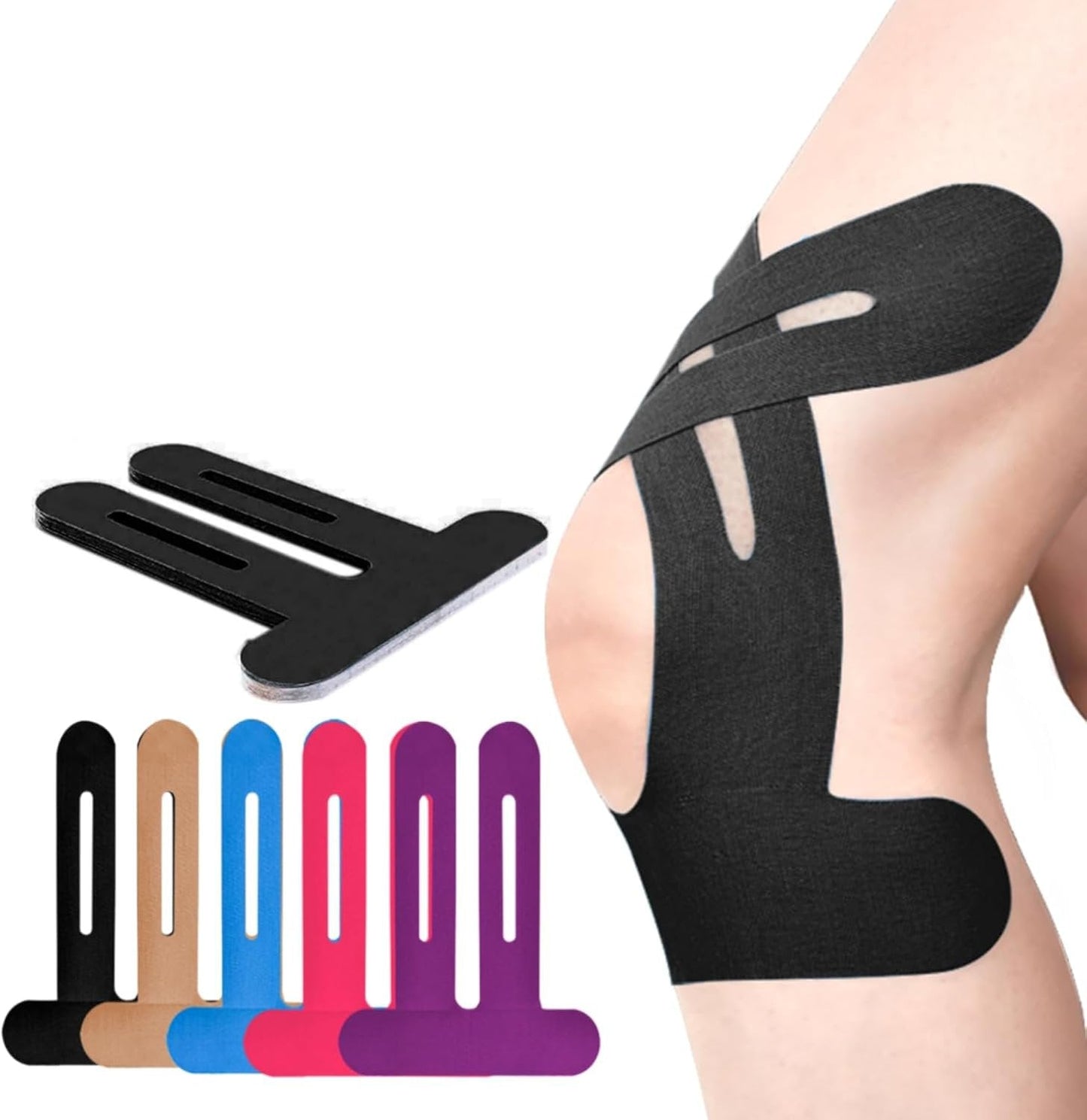 🏃‍♂️‍➡️ ferdigskåret kinesiologitape for knæ🏃