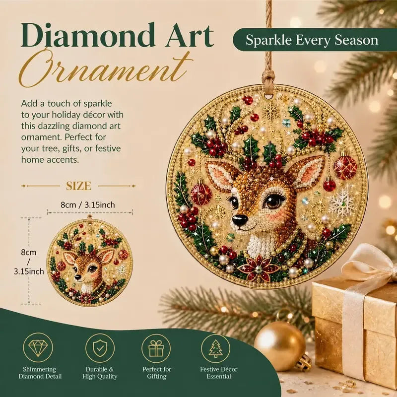 ⏳ Siste dag med 49 % rabatt – 🎄Nybegynnervennlig DIY-diamantmalingssett med juleperler og edelstener | 6 festlige motiver med glitrende perler, fasetterte edelstener og 3D-lagdelte detaljer
