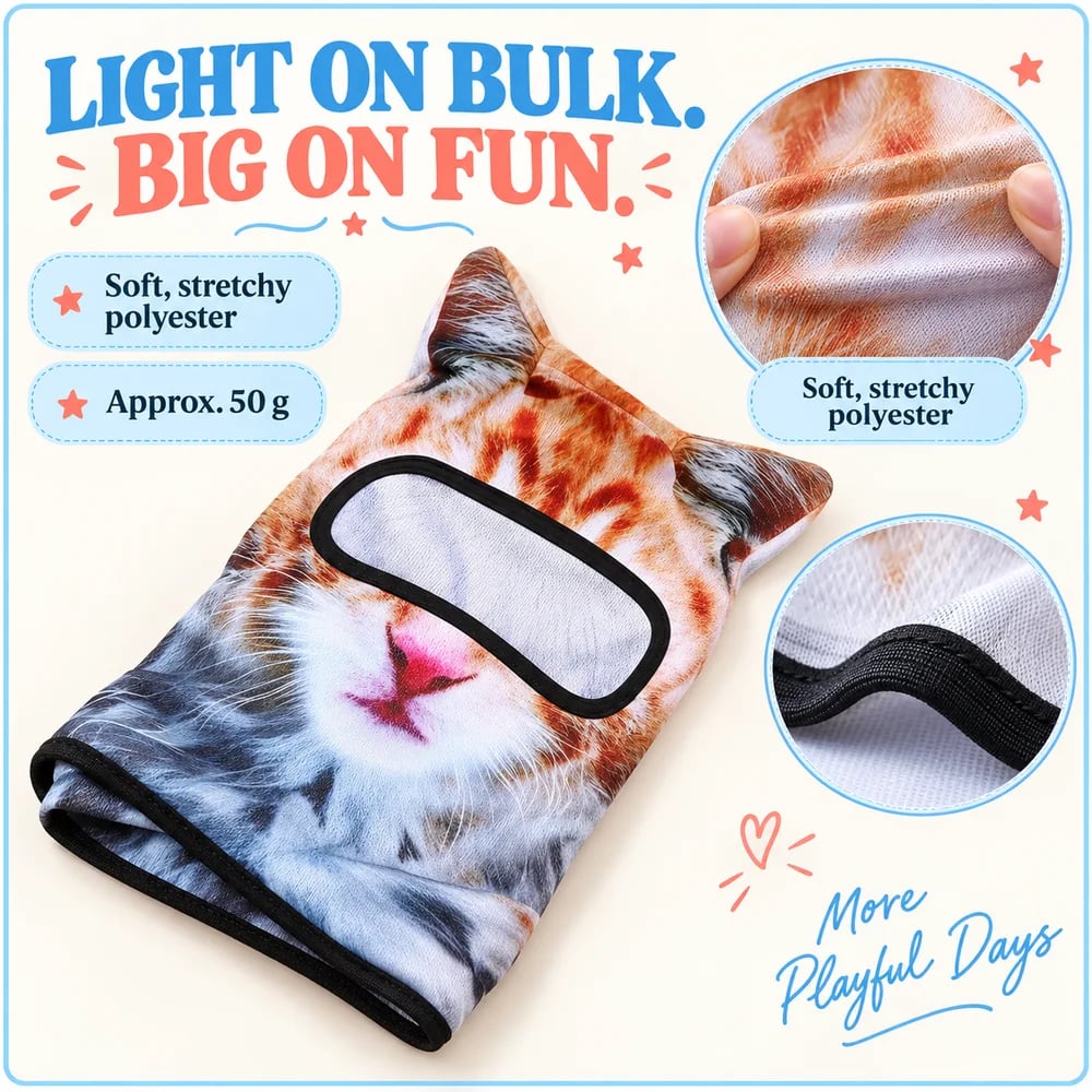🔥🐱3D Katte-skibalaklava ansiktsmaske med ører dyremaske