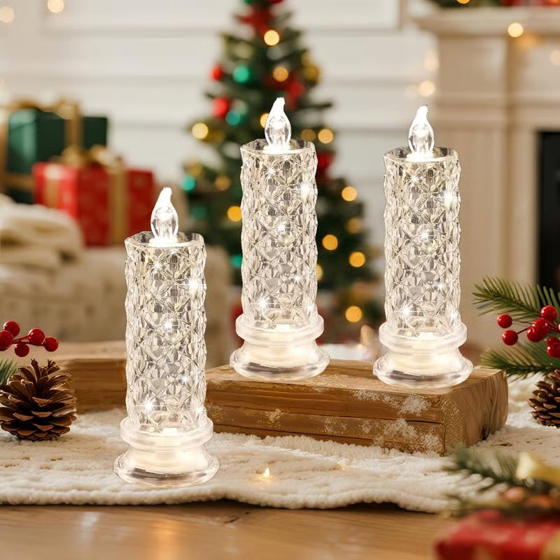 🔥🎁LED-lys i krystallform – elegant lys og koselig stemning