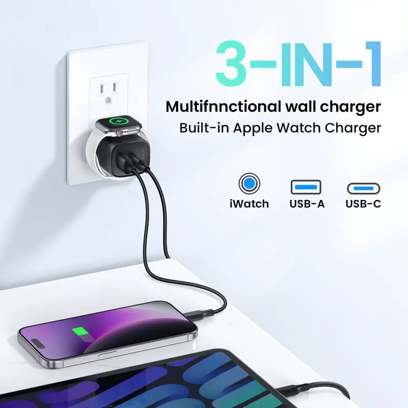 🔋⚡3-i-1 magnetisk trådløs trådløs