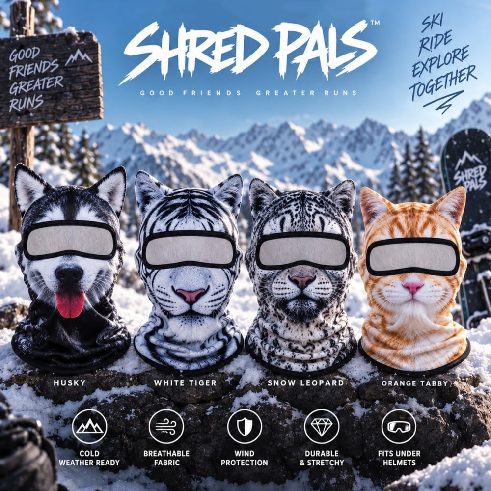 🔥🐱3D Katte-skibalaklava ansiktsmaske med ører dyremaske