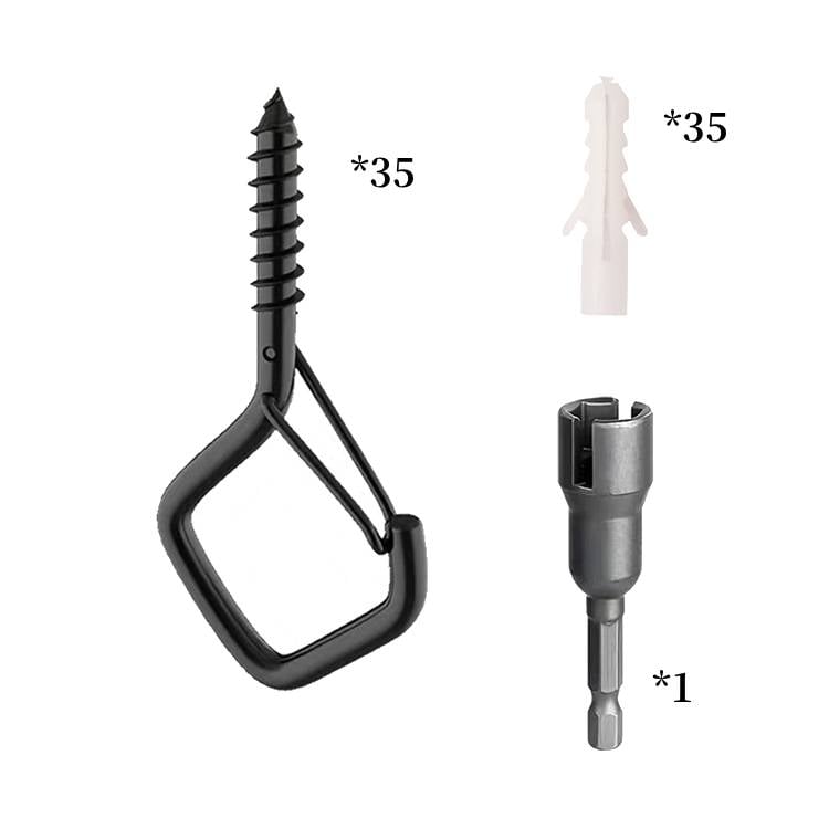 🔥Siste dag: 50 % rabatt🔥Vindtett og rustbestandig🔧Sikkerhetsskrue – holdbar takkrok i metall