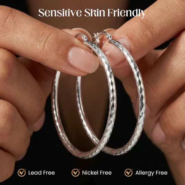 🎉KJØP 1, FÅ 1 GRATIS🎁Diamantslipte hoop-øreringer for kvinner – elegante, glitrende 💎