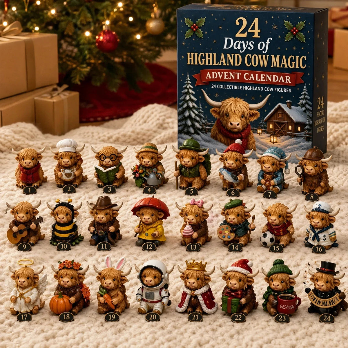 🎁Gir deg forskjellige overraskelser hver dag✨🎄24-dagers adventskalender med høylandskuer