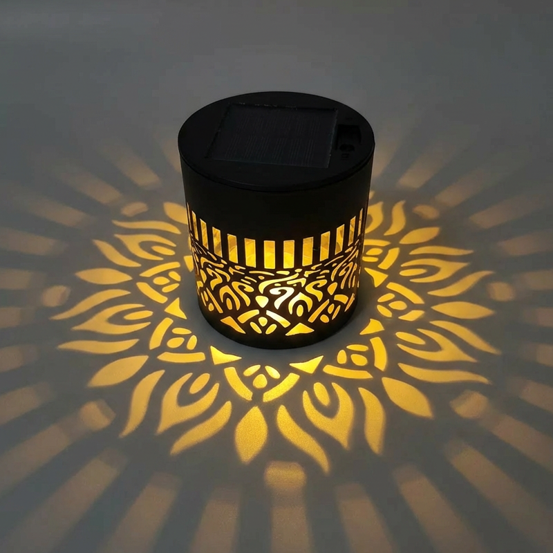 ☀️ Solcelledrevet mandala-lampe for hage og uteplass – 2-i-1 gulv- og vegglampe – Dekorativ belysning med vintage-effekt – Rustfri og holdbar