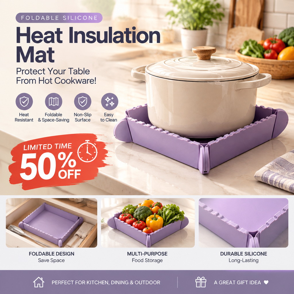 🎁Begrenset tid 49 % RABATT🍳Magnetisk silikonunderlag 🧲 | Sammenleggbar gryteunderlag og lite kjøkkenbrett